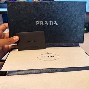Prada Black Textured Leather Wallet